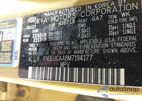 2021 Kia Seltos S z USA, uszkodzony, nr VIN KNDEUCAA8M7194177